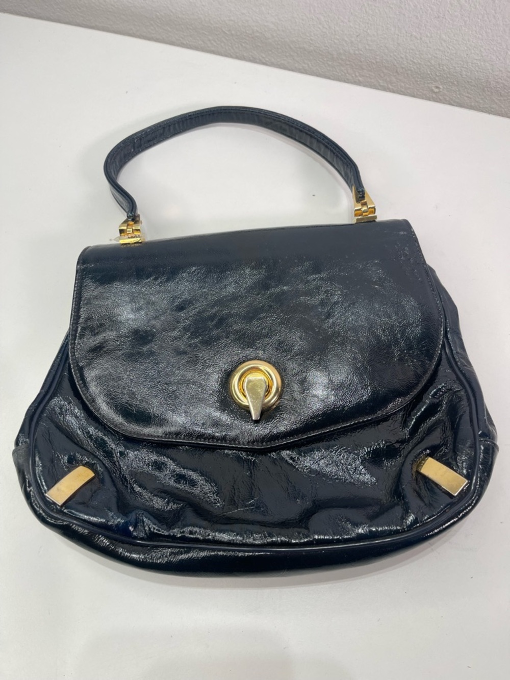 Vintage Nicholas Reich Leather Handbag Emerald Blue Green Whimsigoth Gypsy